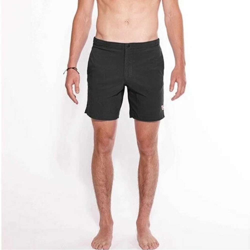 NEW $70 Public Beach Swim Shorts in Black / Noir